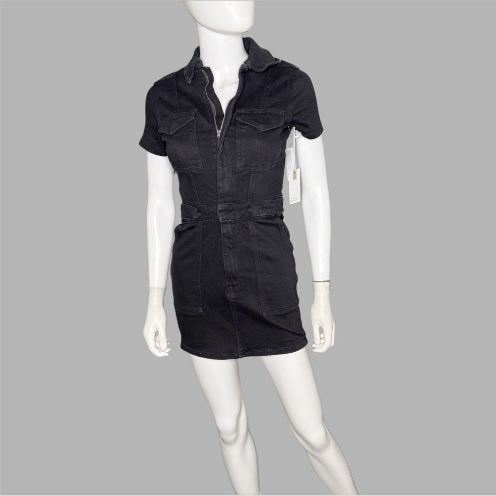 Good American Fit For Success Denim‎ Short Sleeve Mini Dress